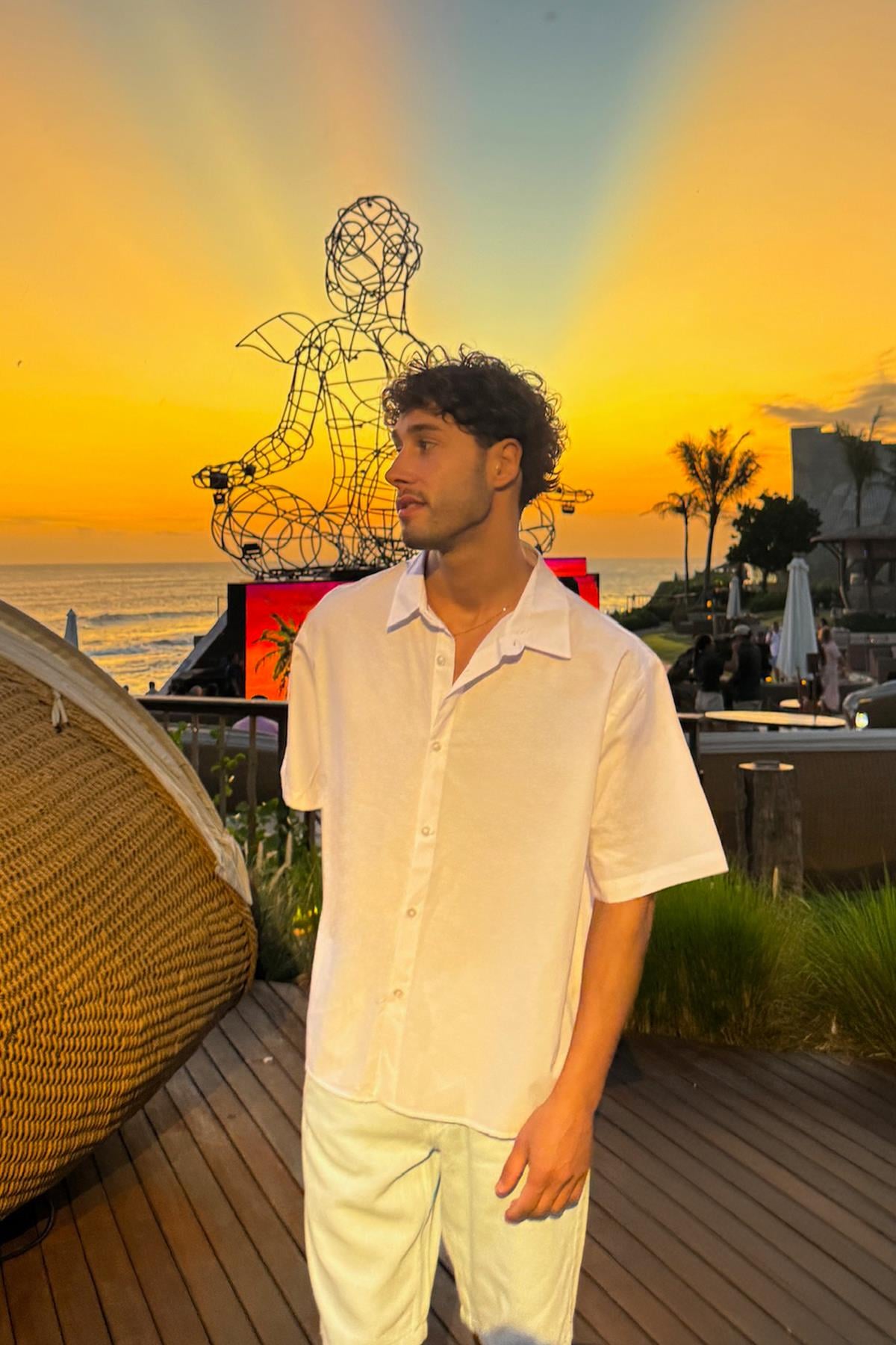 Basic Oversize Kısa Kol Gömlek Beyaz