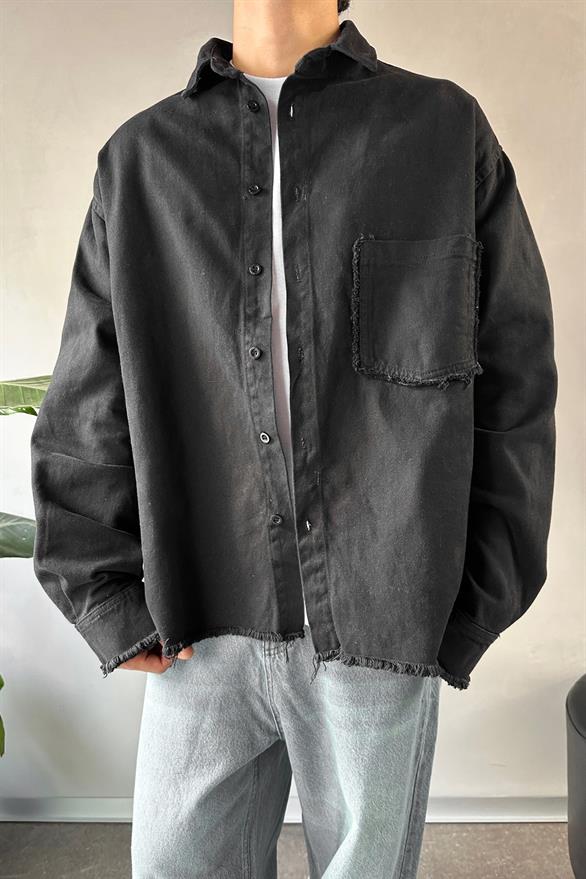 Basic Oversize Siyah Kot Ceket