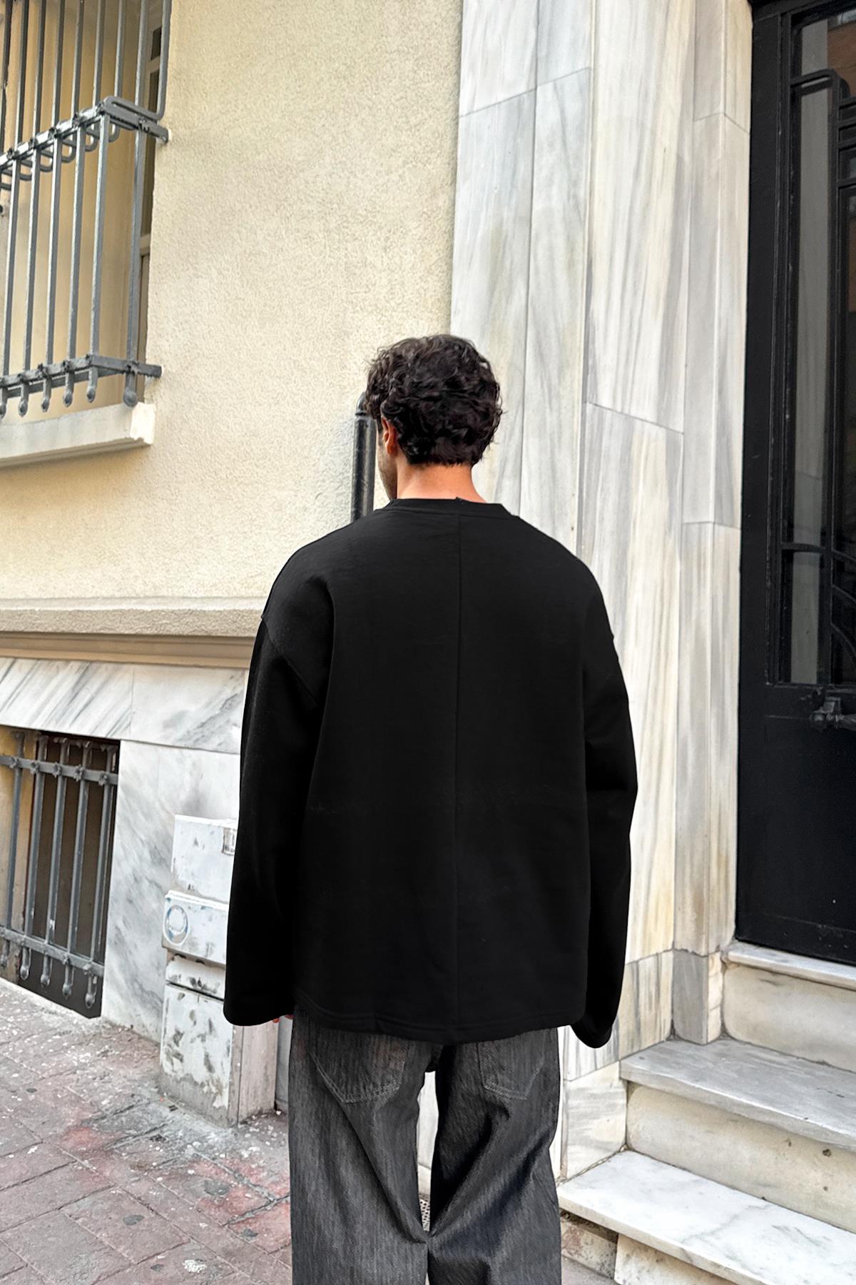 Basic Oversize Sweatshirt Siyah