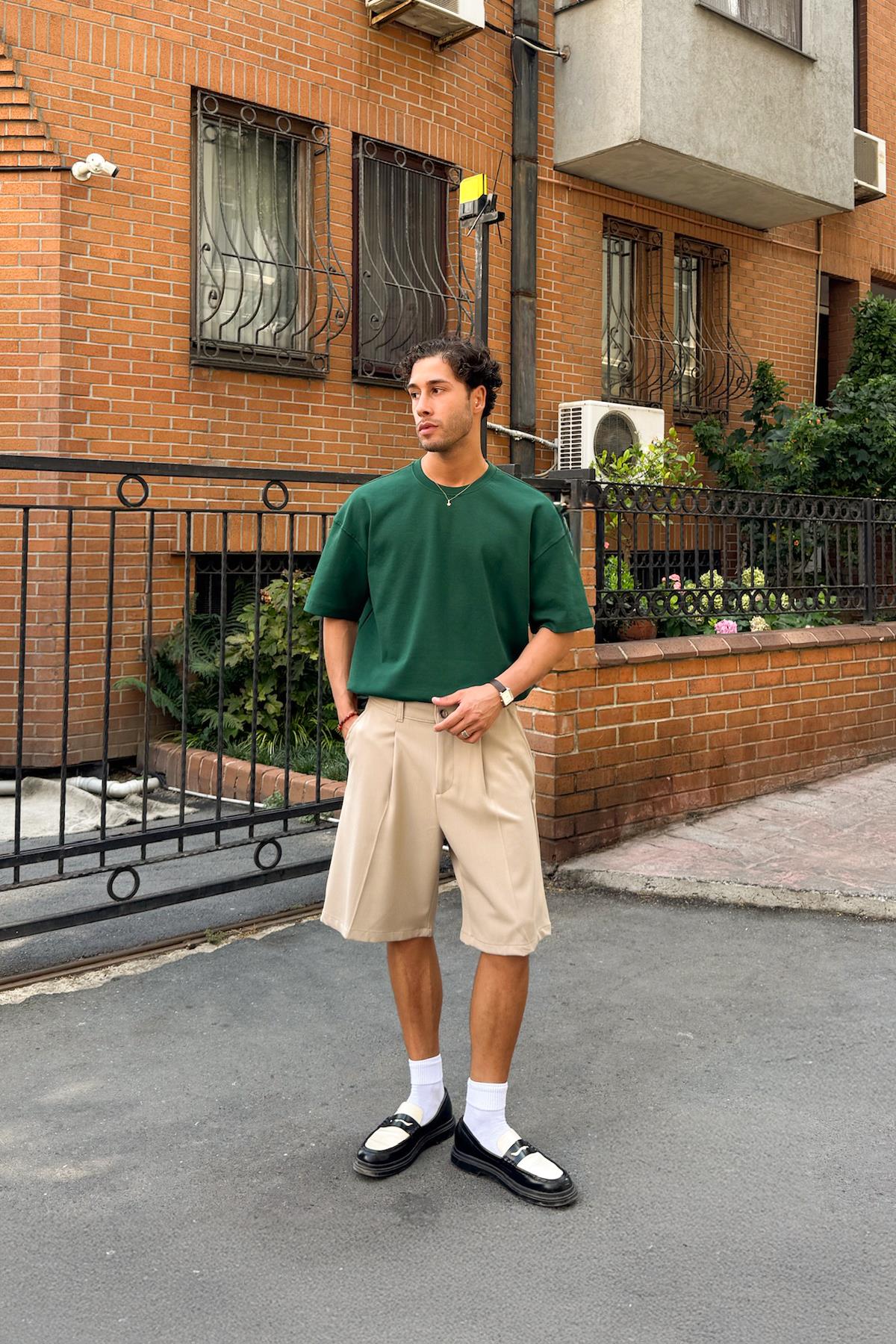 Basic Yeşil Oversize Tişört