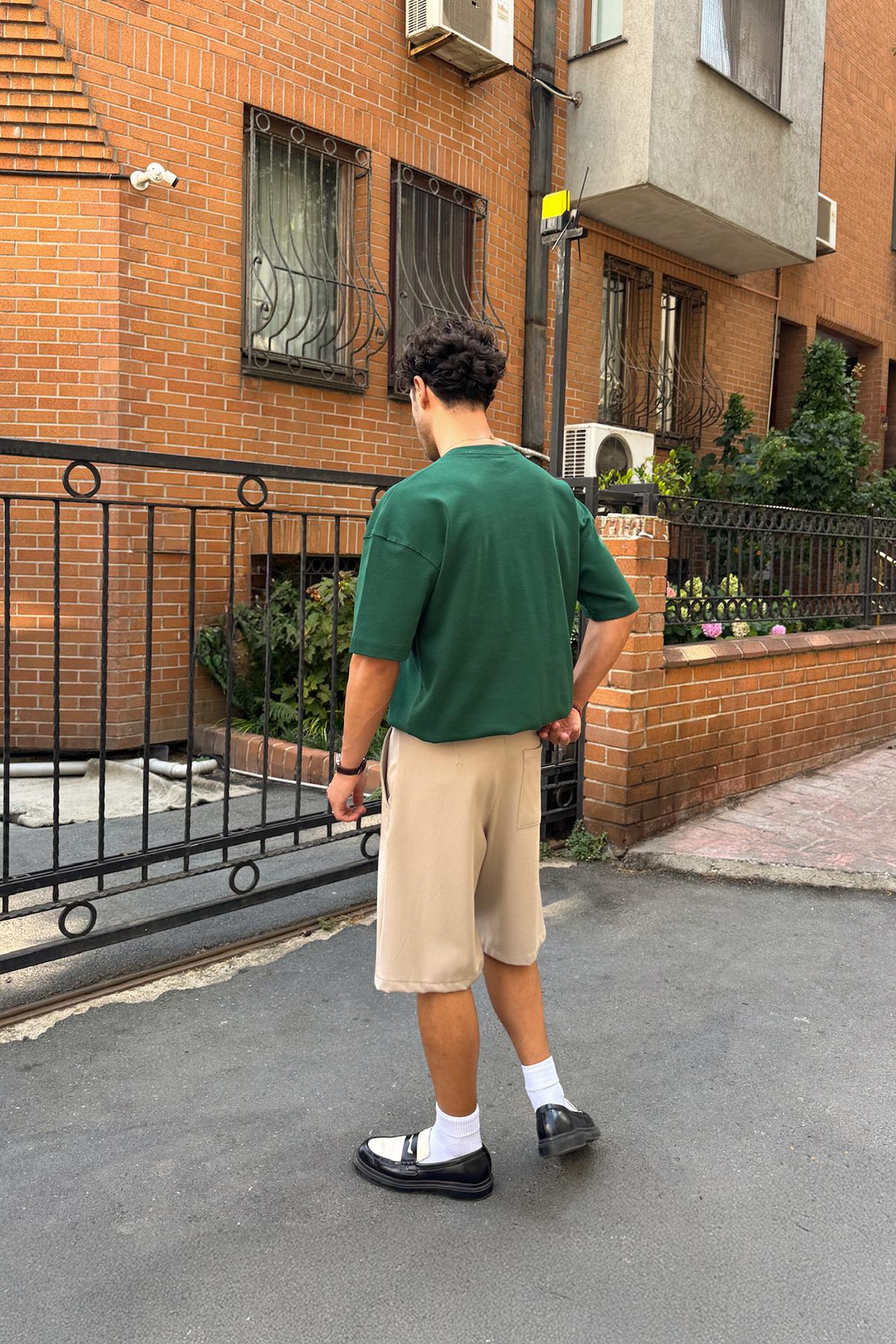 Basic Yeşil Oversize Tişört