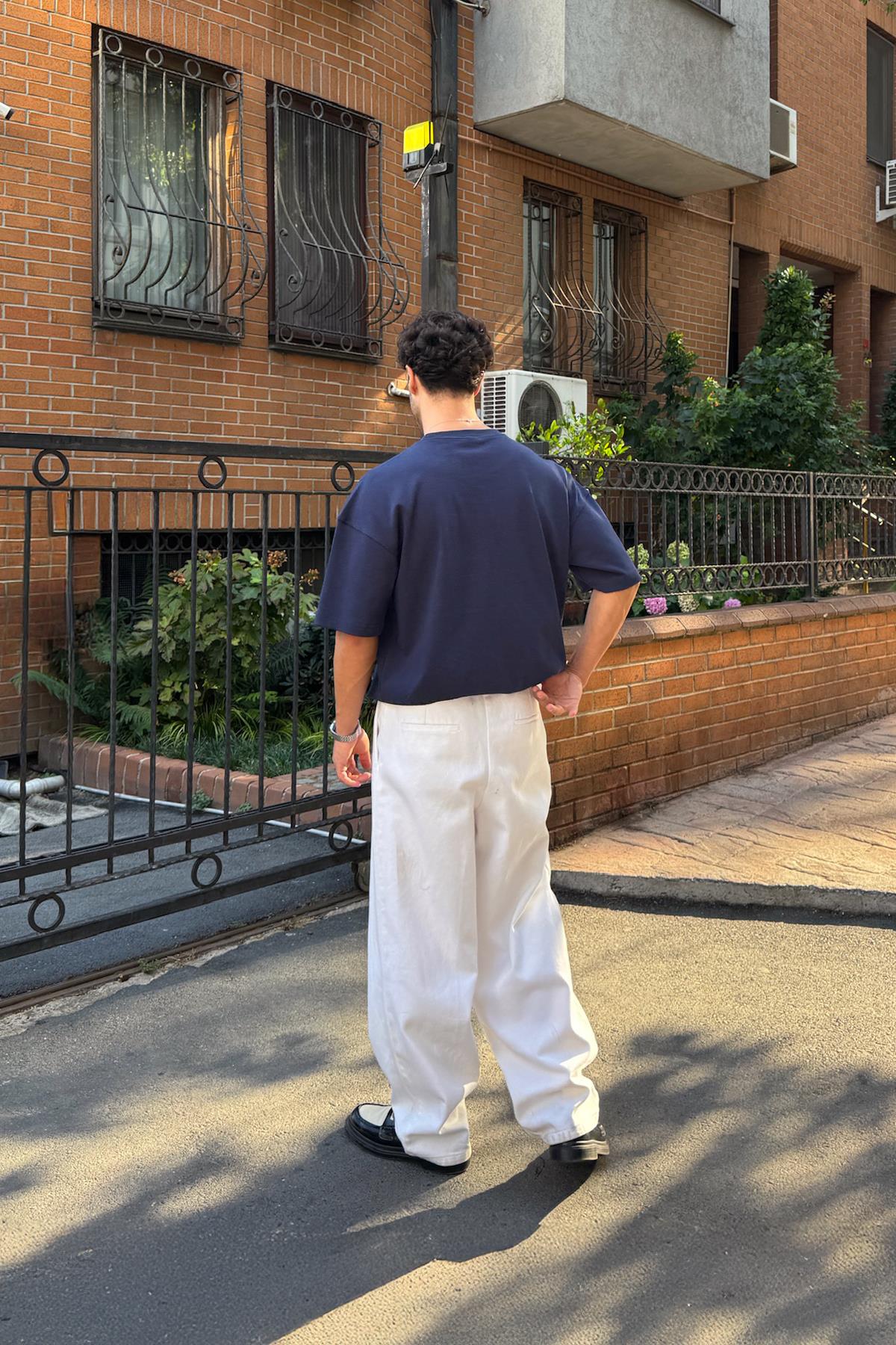 Basic Lacivert Oversize Tişört