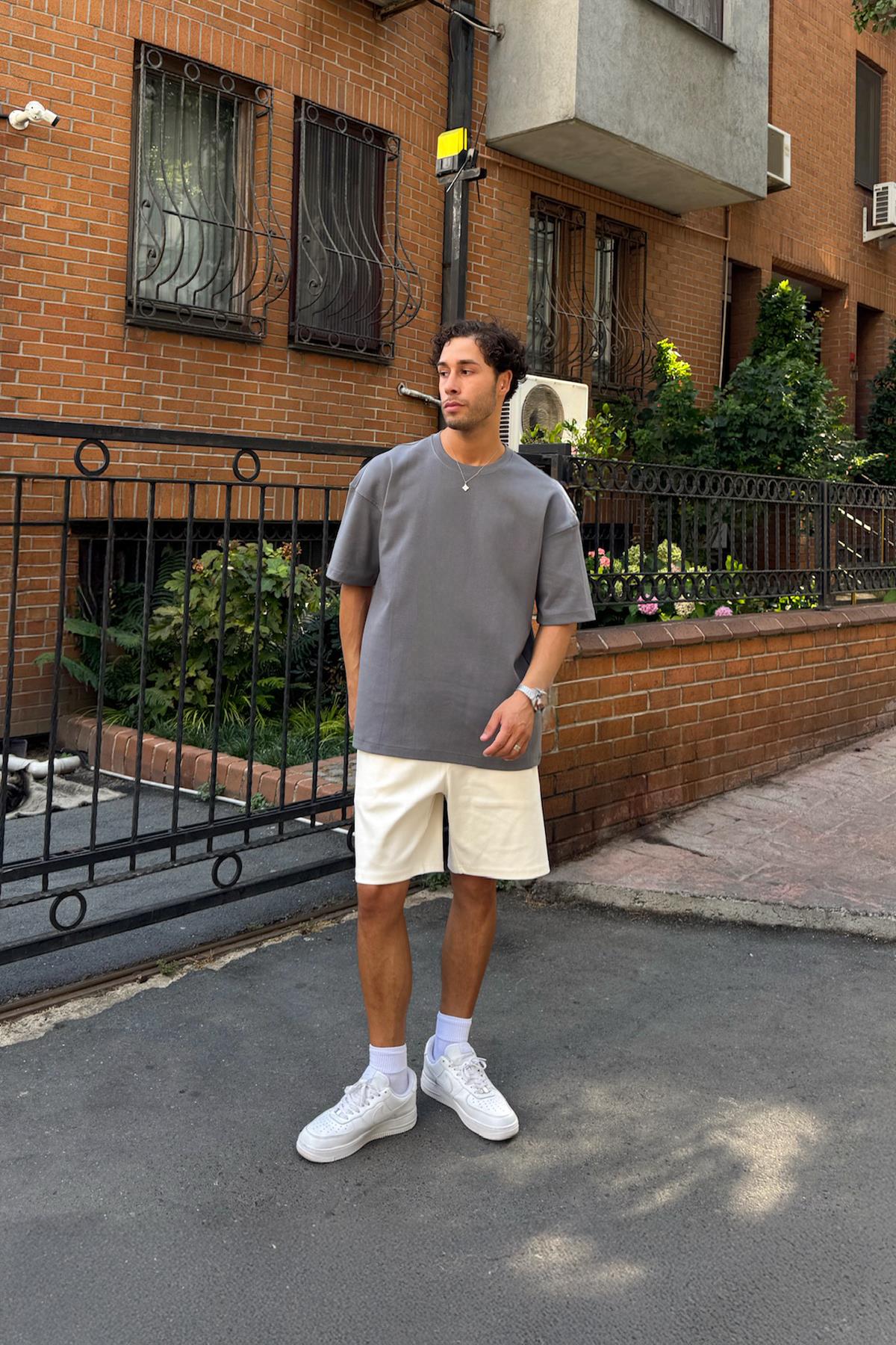 Basic Füme Oversize Tişört