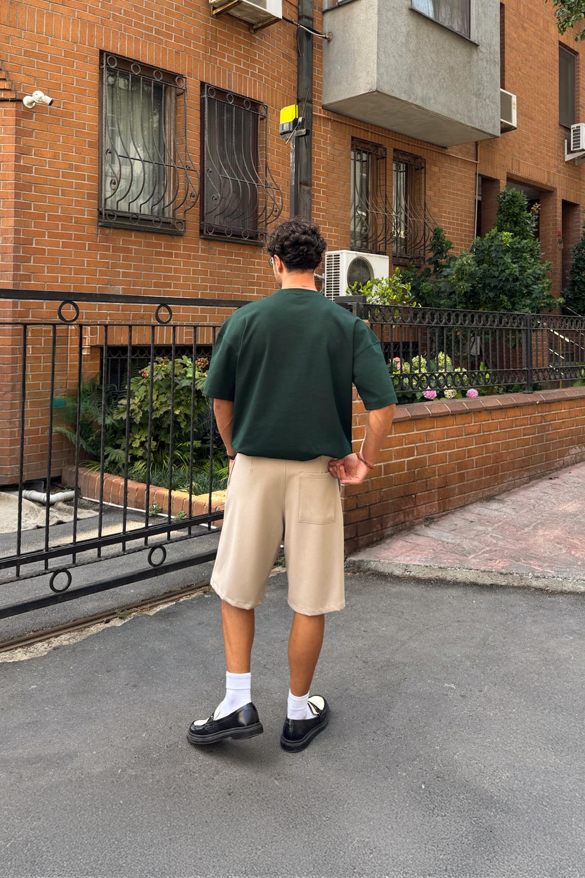 Basic Petrol Yeşili Oversize Tişört