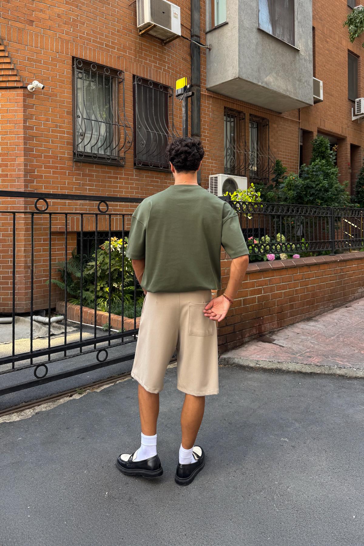 Basic Haki Oversize Tişört