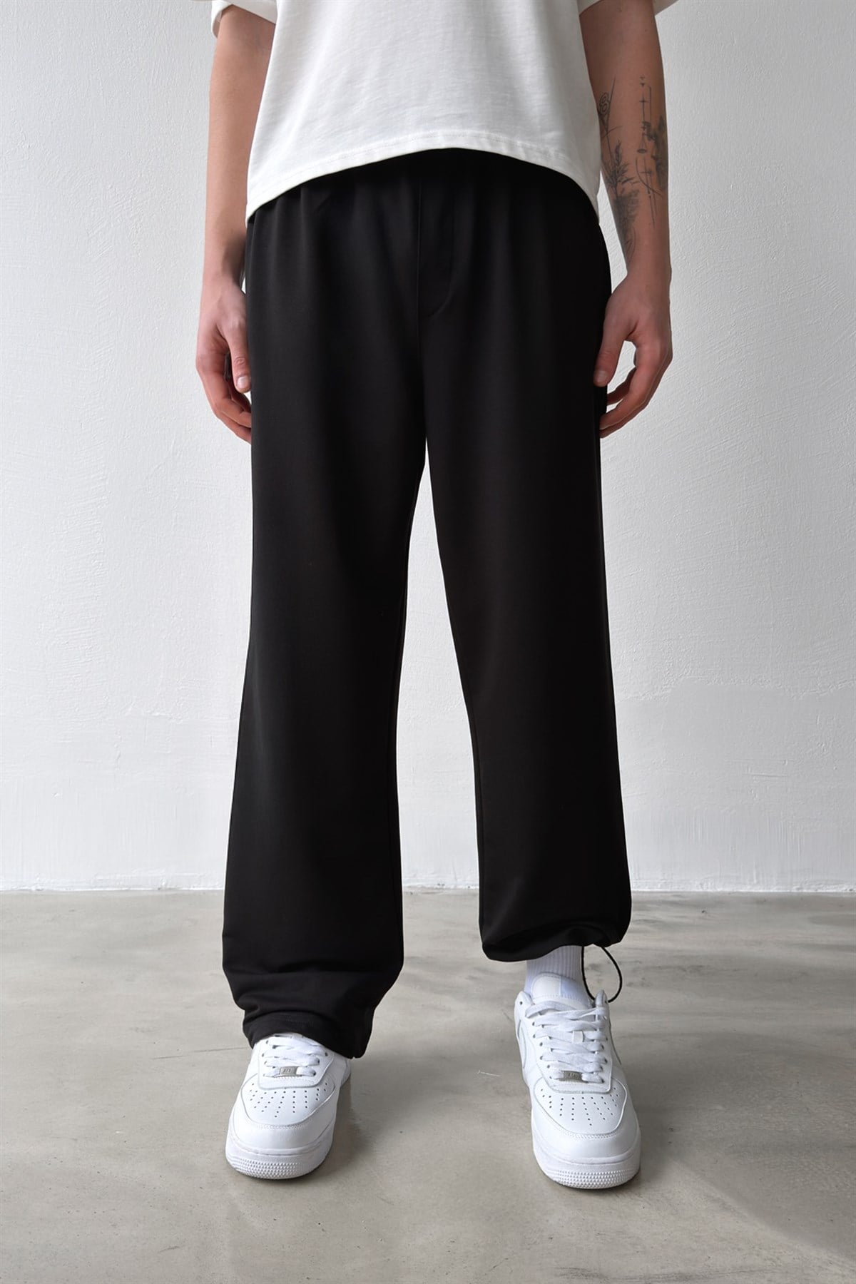 Basic Paça Stoper Siyah Eşofman Altı