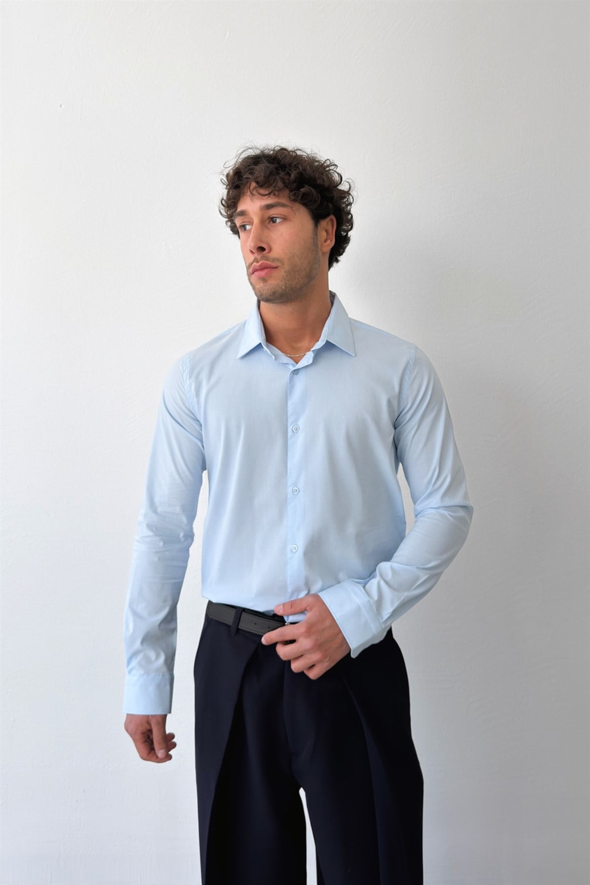 Basic Poplin Gömlek Mavi