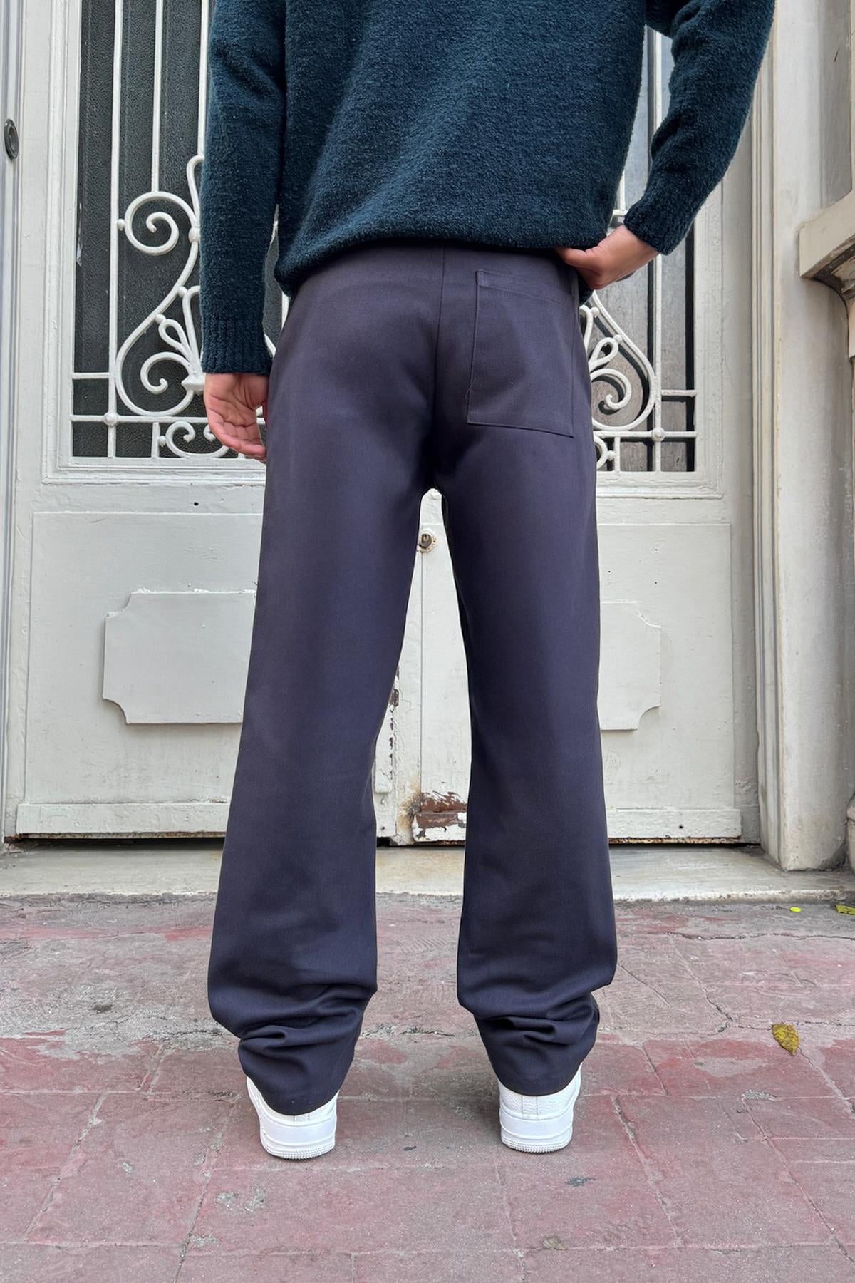 Basic Regular Gabardin Pantolon Füme