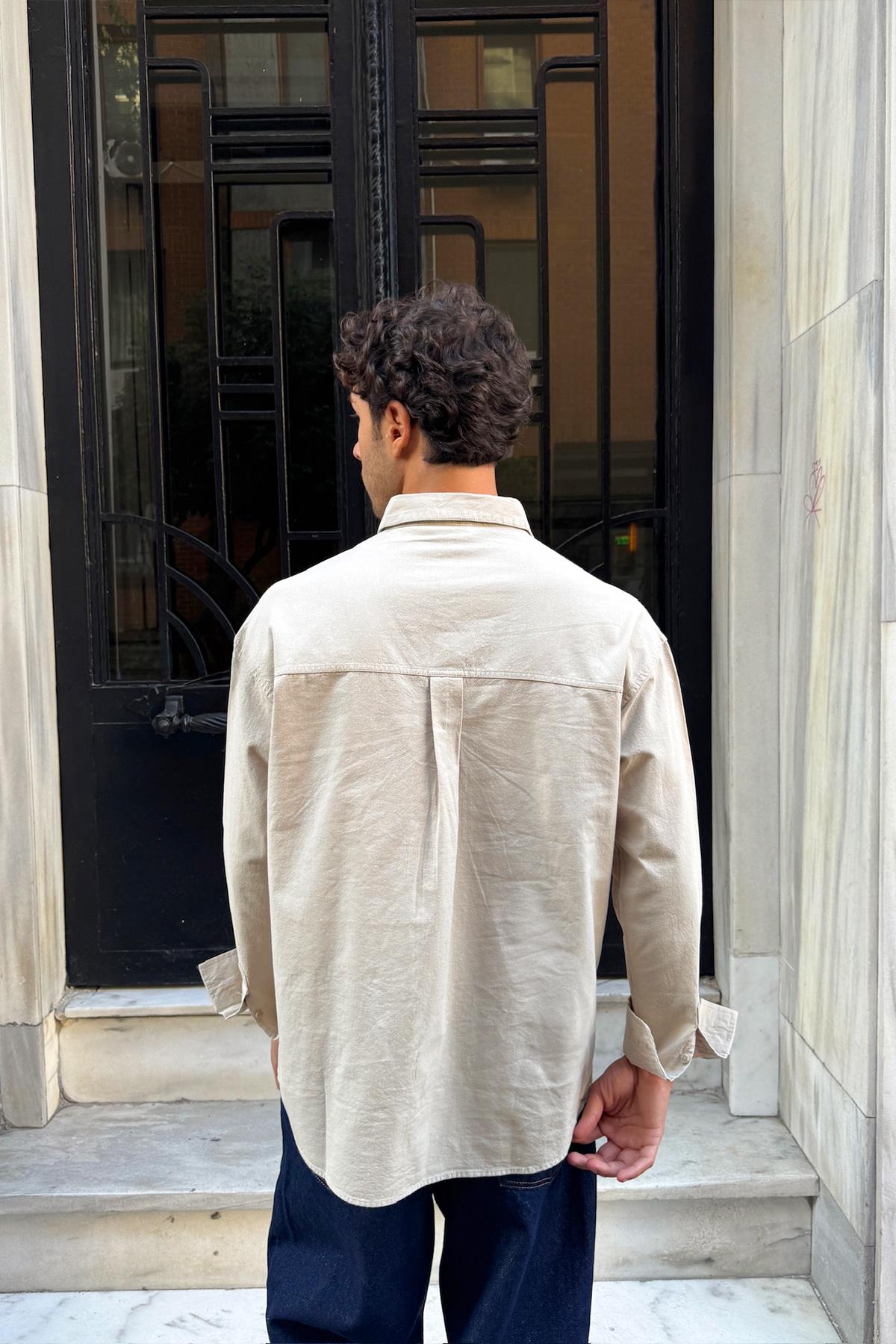 Basıc Regular Gömlek Bej