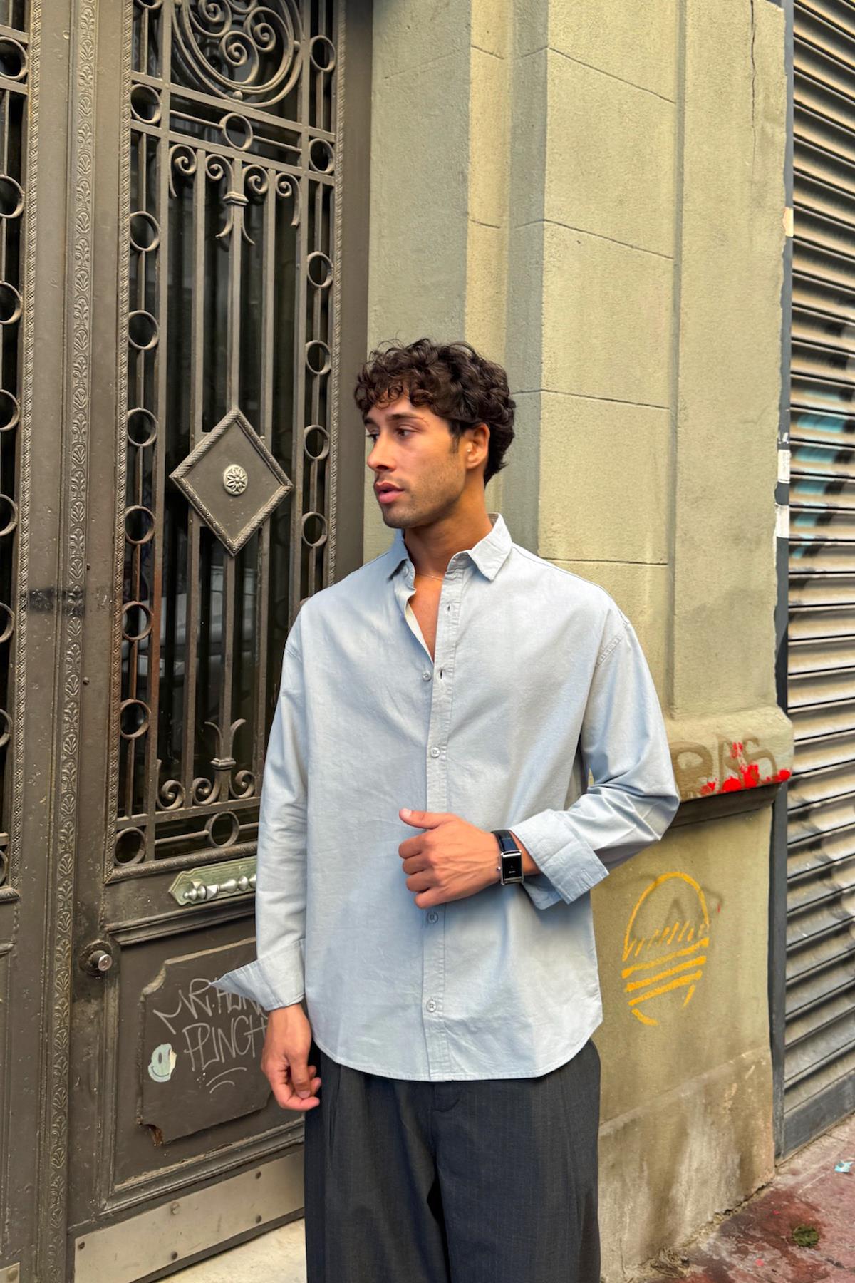 Basıc Regular Gömlek Gri