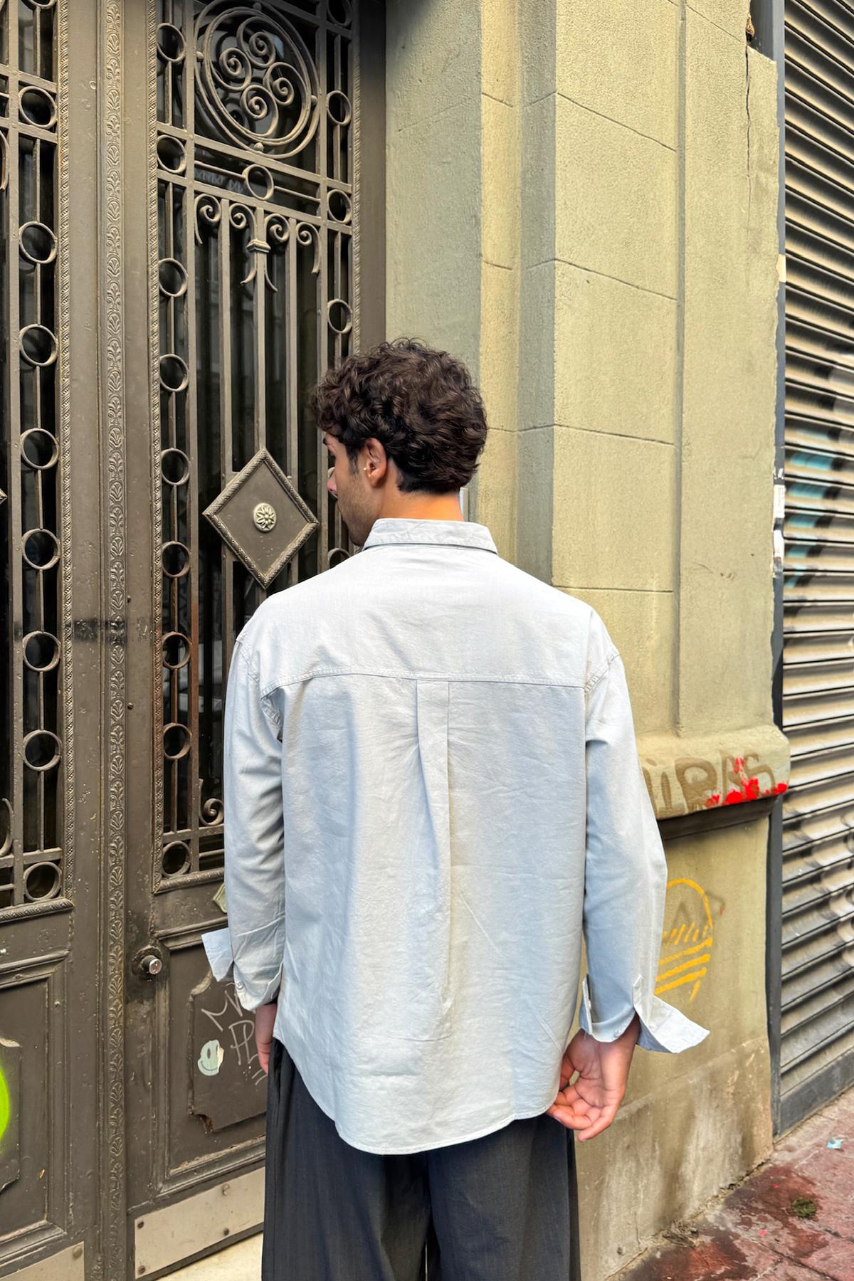 Basıc Regular Gömlek Gri