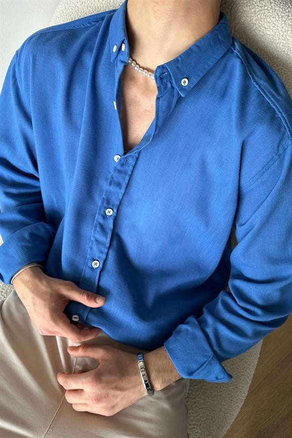 Chill Cozy Relax Fit Saks Mavi Gömlek