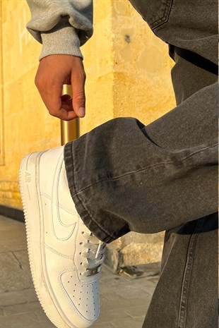 Basic Kar Yıkama Baggy Jean Siyah