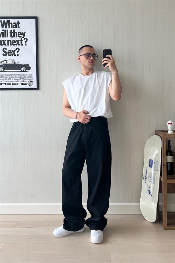 Basic Baggy Pantolon Siyah
