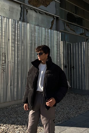 Basic Siyah Kadife Mont