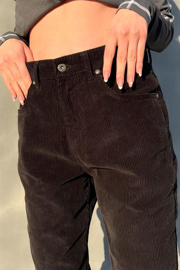 Basic Siyah Kadife Pantolon