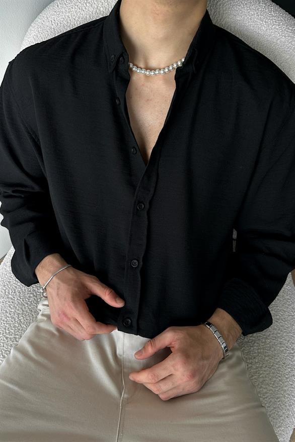 Chill Cozy Relax Fit Gömlek Siyah