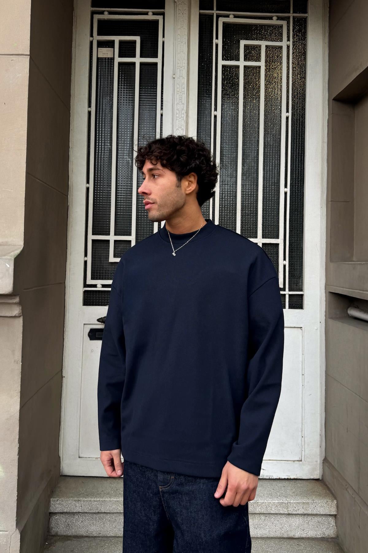 Basic Uzun Kollu Tişört Lacivert