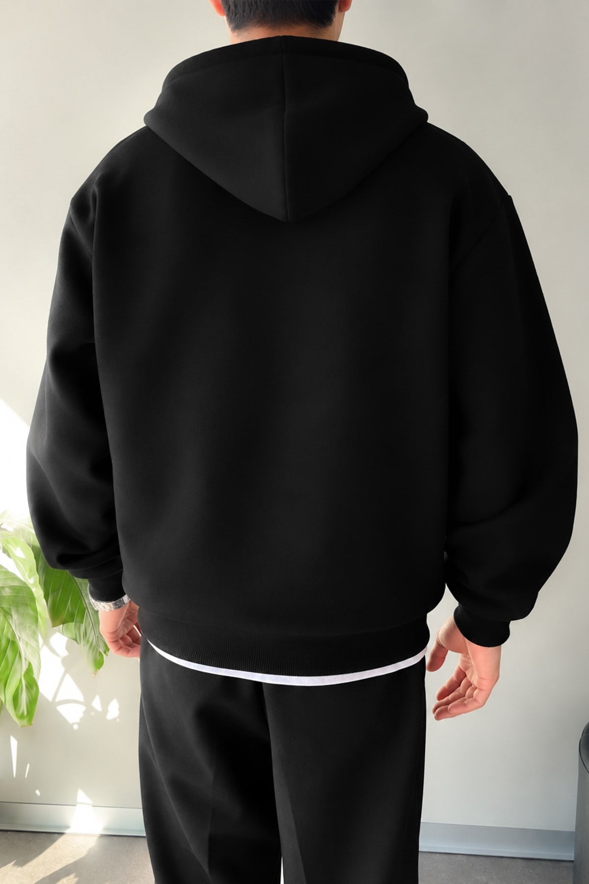 Basic Zip Hoodie Siyah