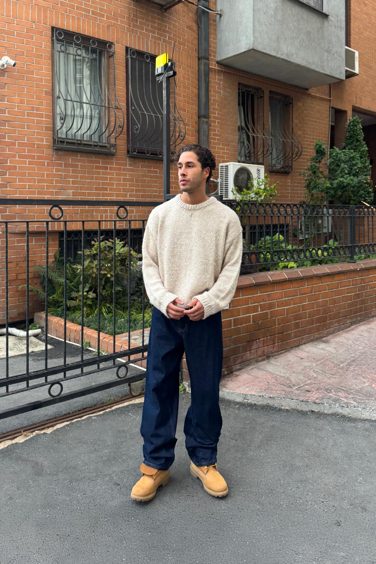 Bel Bağcıklı Baggy Jean Lacivert
