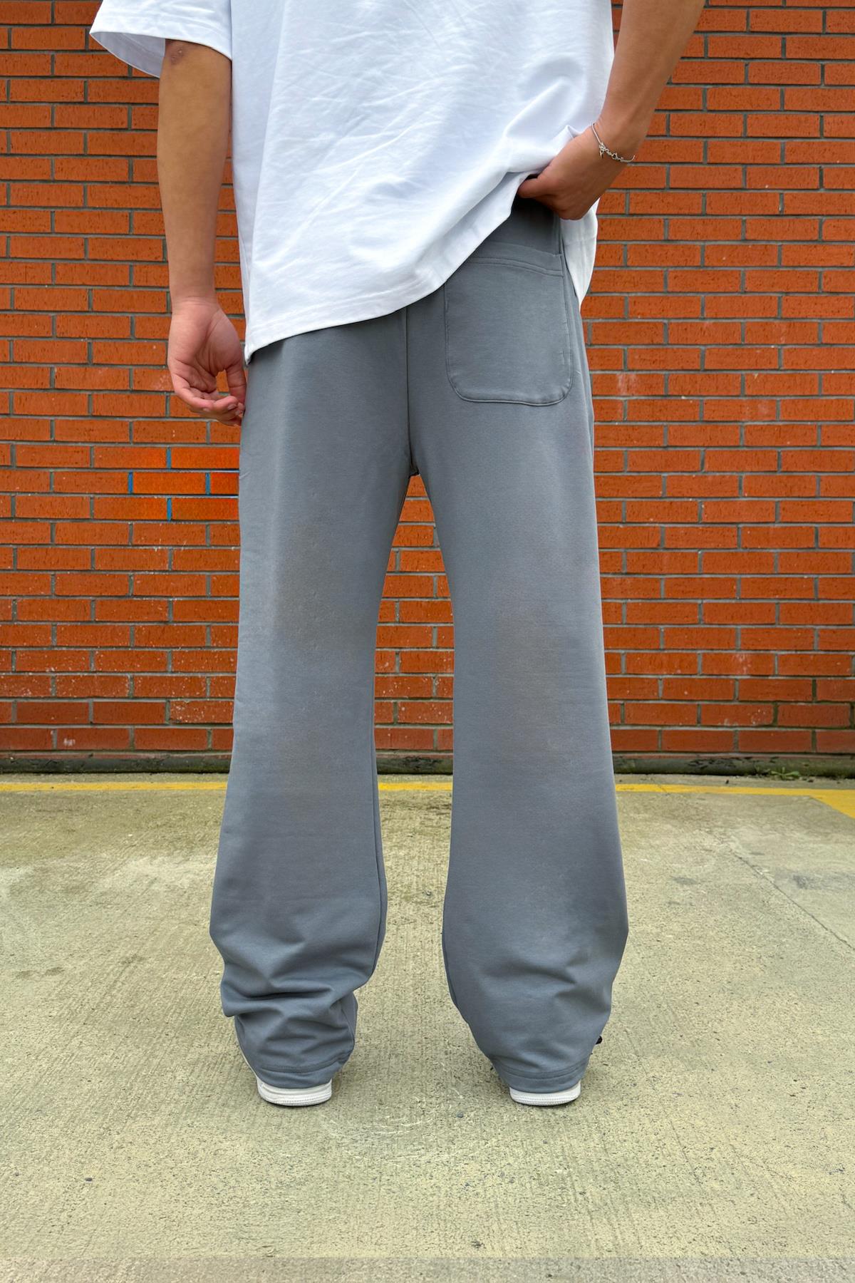 Bel Bağcıklı Cep Detaylı Füme Jogger Eşofman Altı