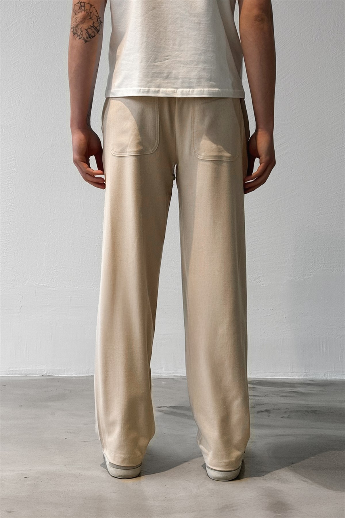 Bel Lastikli Keten Pantolon