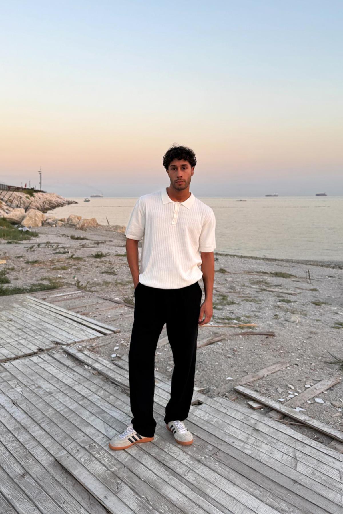 Bel Lastikli Keten Pantolon