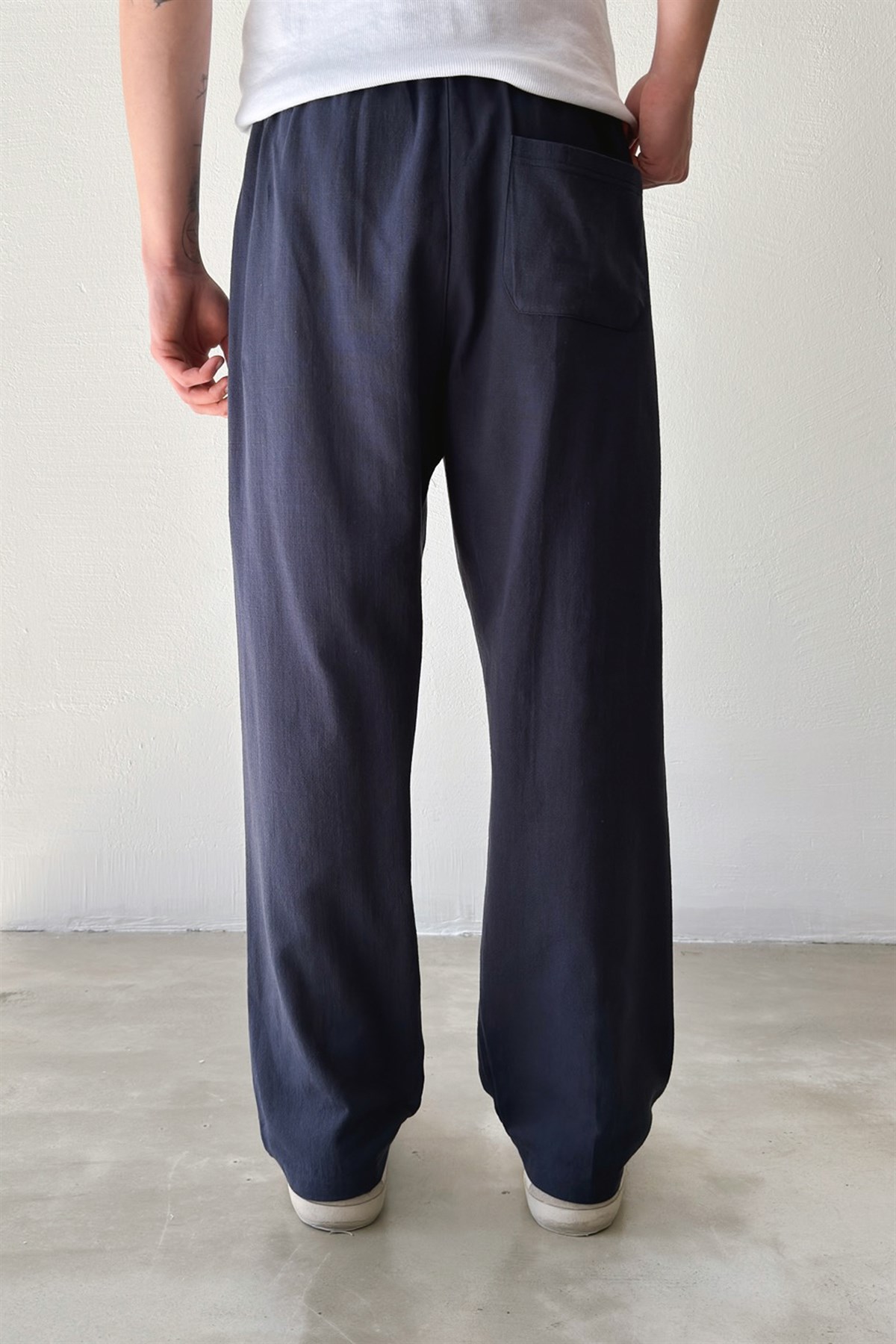 Bel Lastikli Keten Pantolon