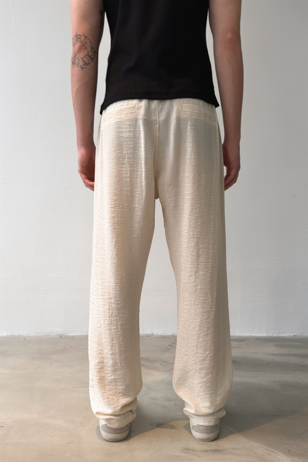 Bel Lastikli Keten Pantolon