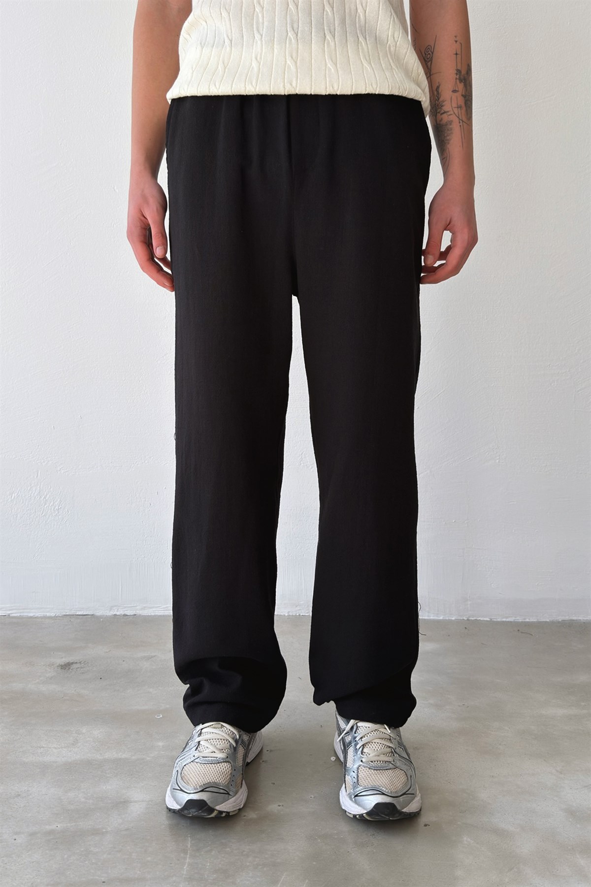 Bel Lastikli Keten Pantolon