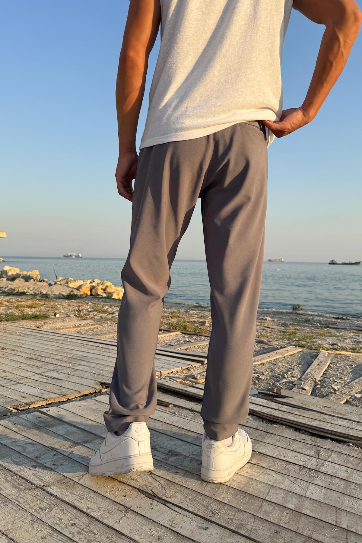 Bel Lastikli Kumaş Pantolon