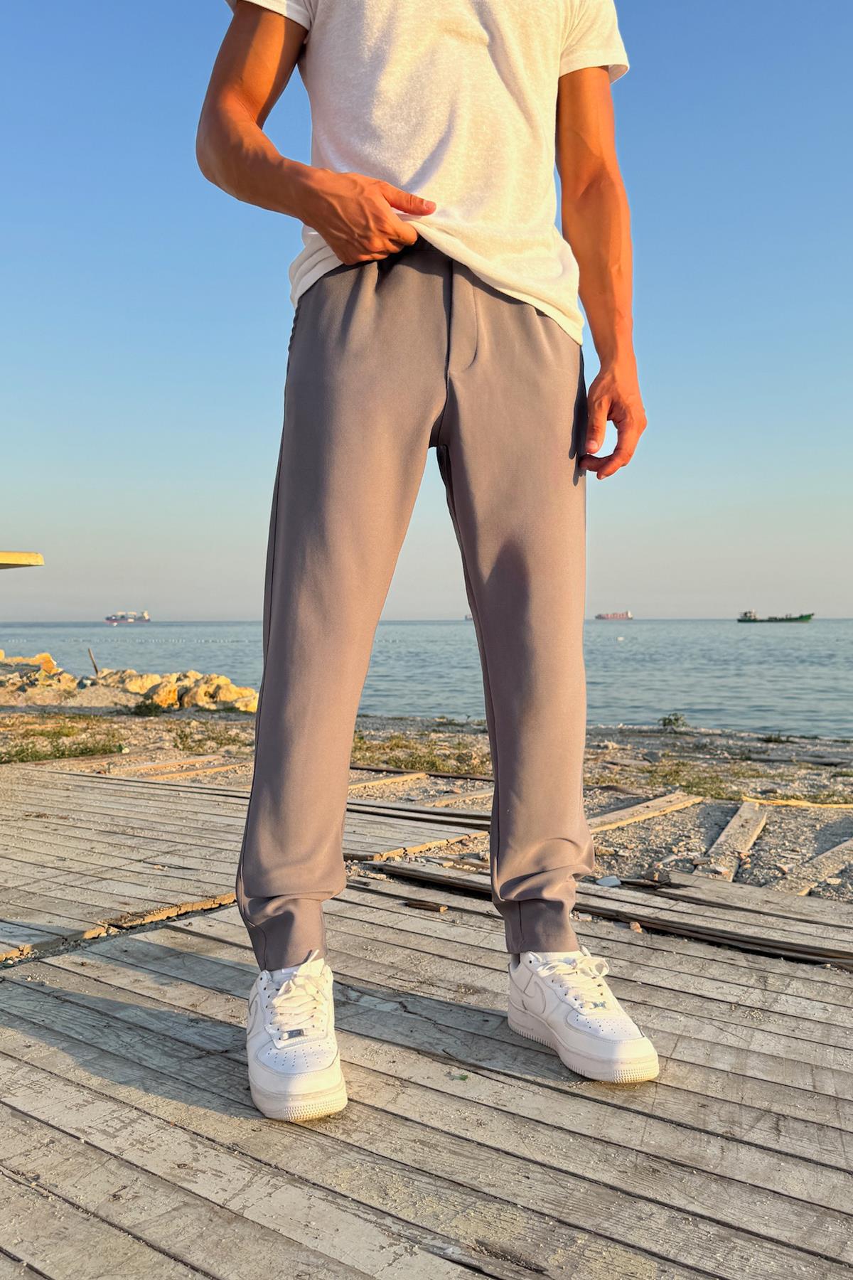 Bel Lastikli Kumaş Pantolon