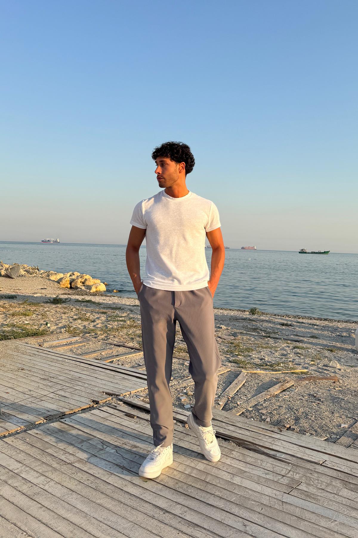 Bel Lastikli Kumaş Pantolon