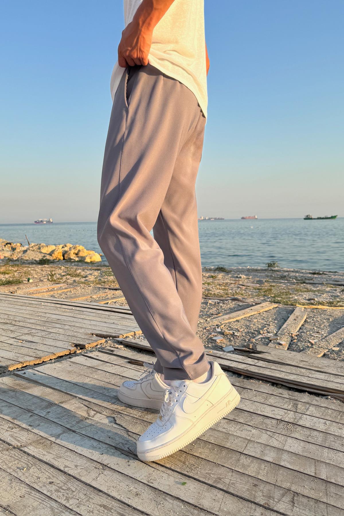 Bel Lastikli Kumaş Pantolon