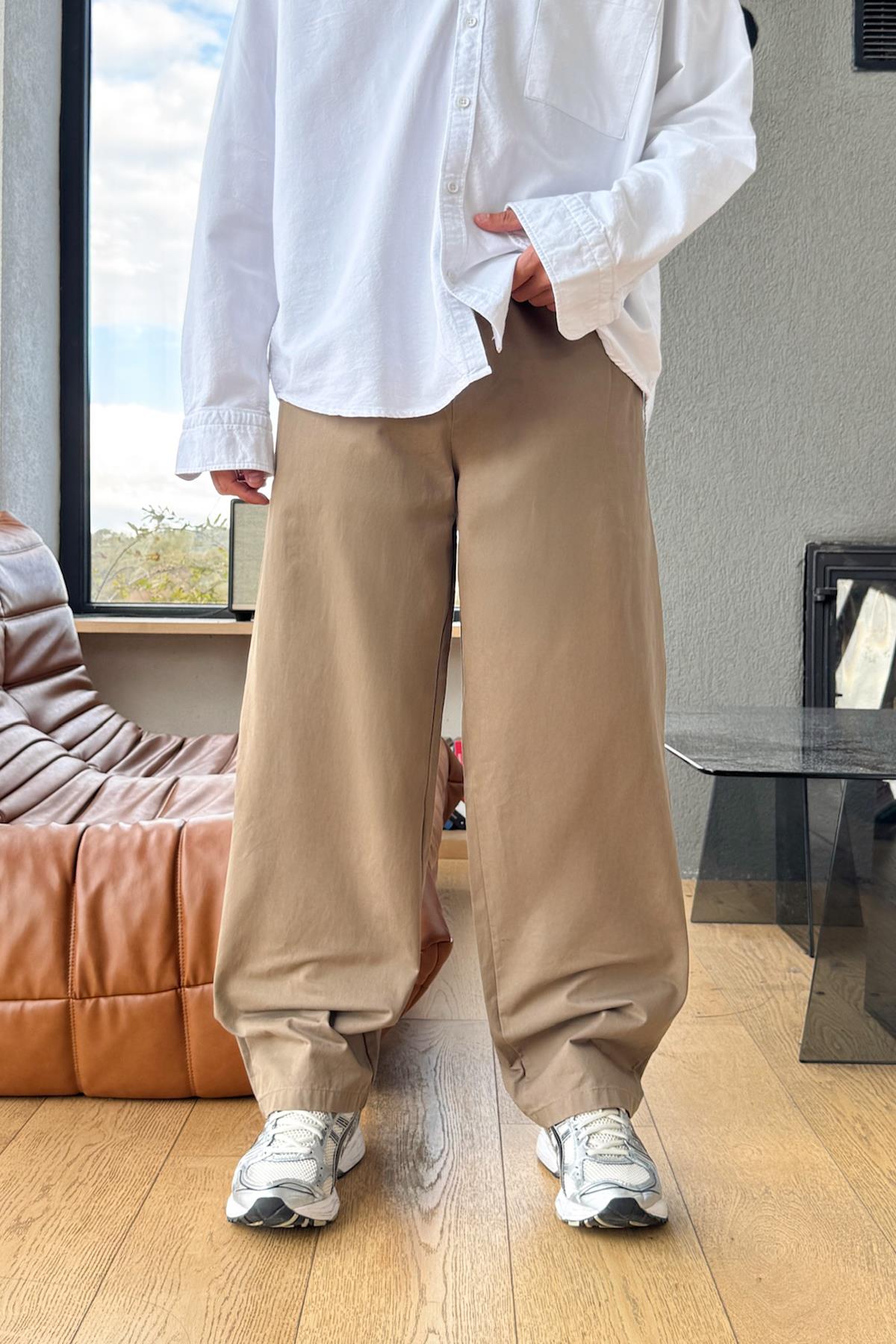 Bel Lastikli Pantolon Kahverengi