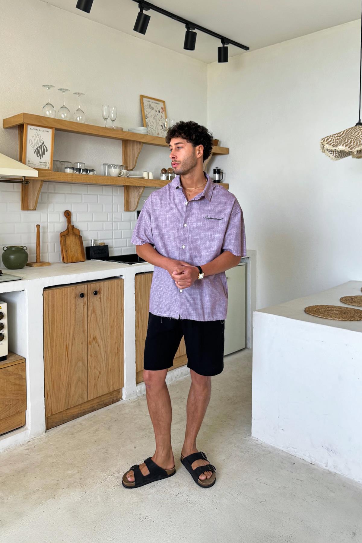 Bel Lastikli Şort Siyah