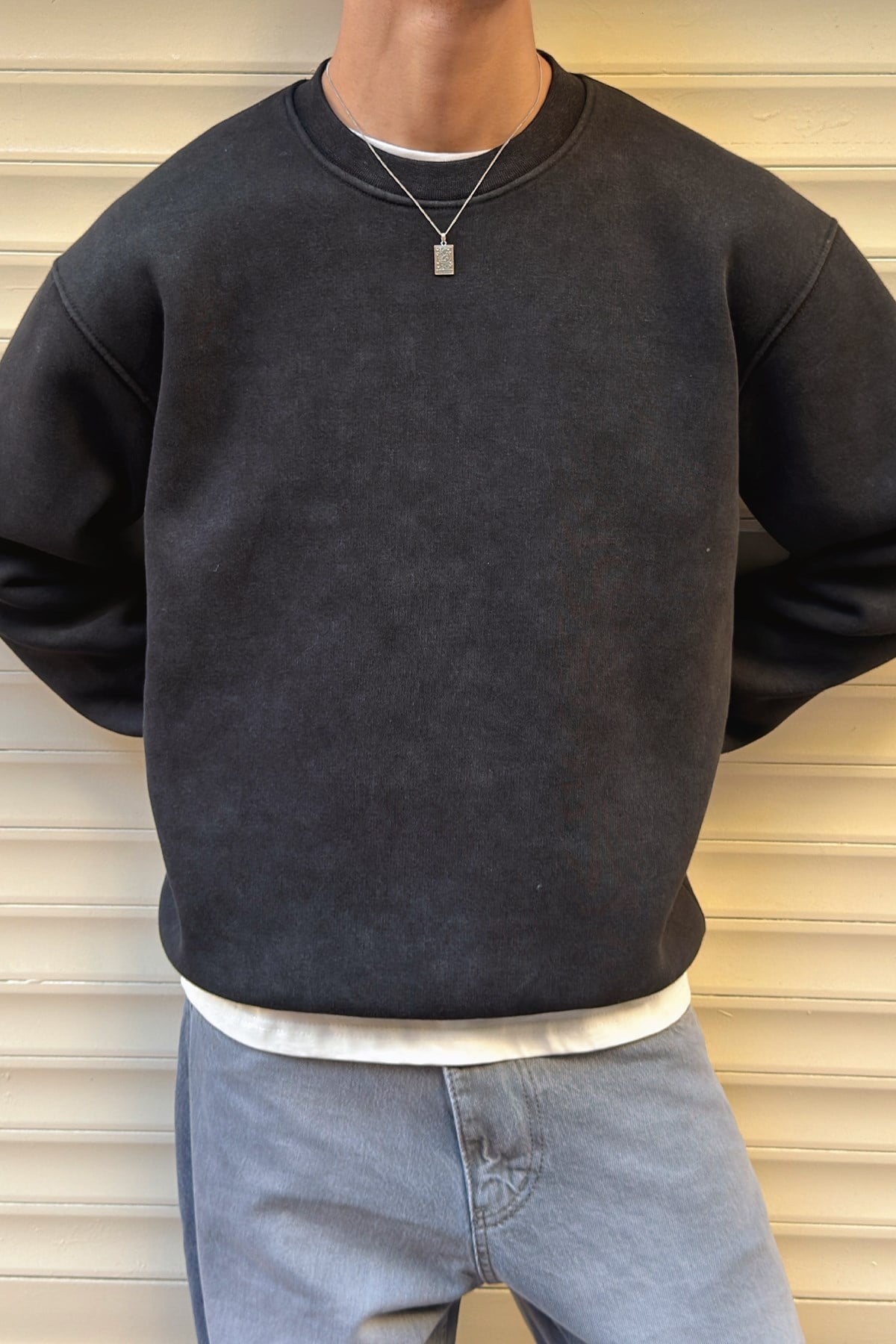 Fade Washed Black Crewneck