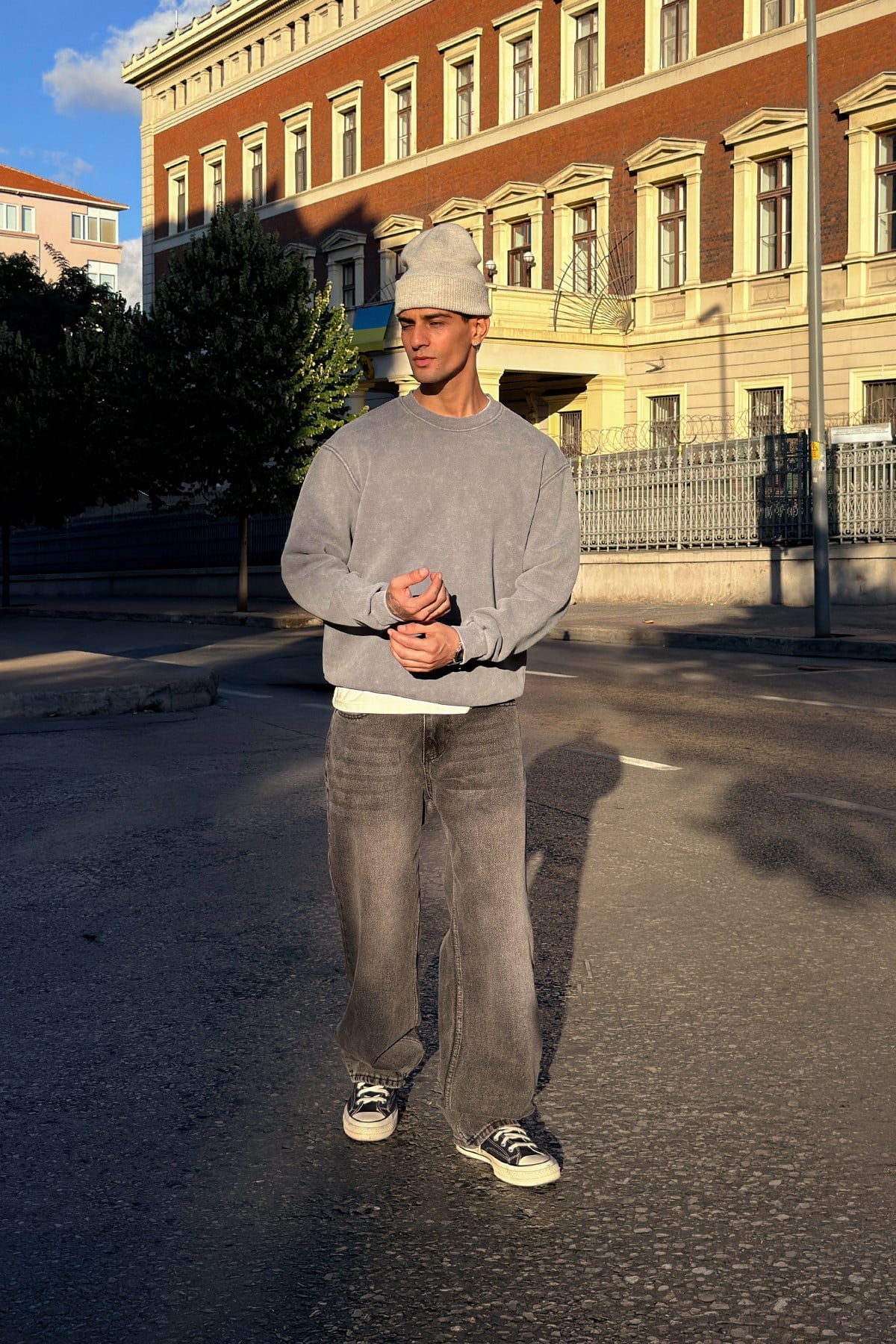 Concrete Washed Grey Crewneck