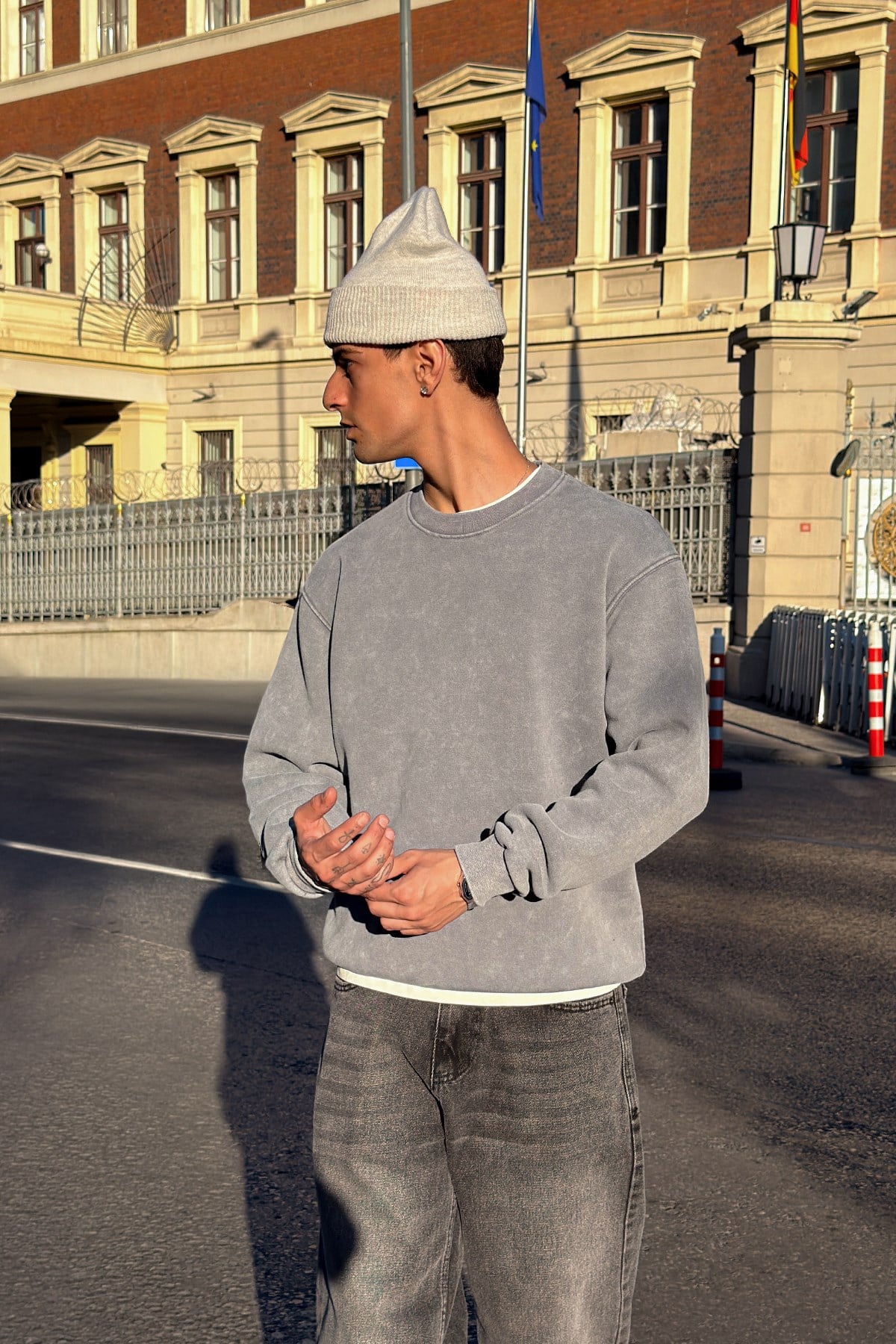 Concrete Washed Grey Crewneck