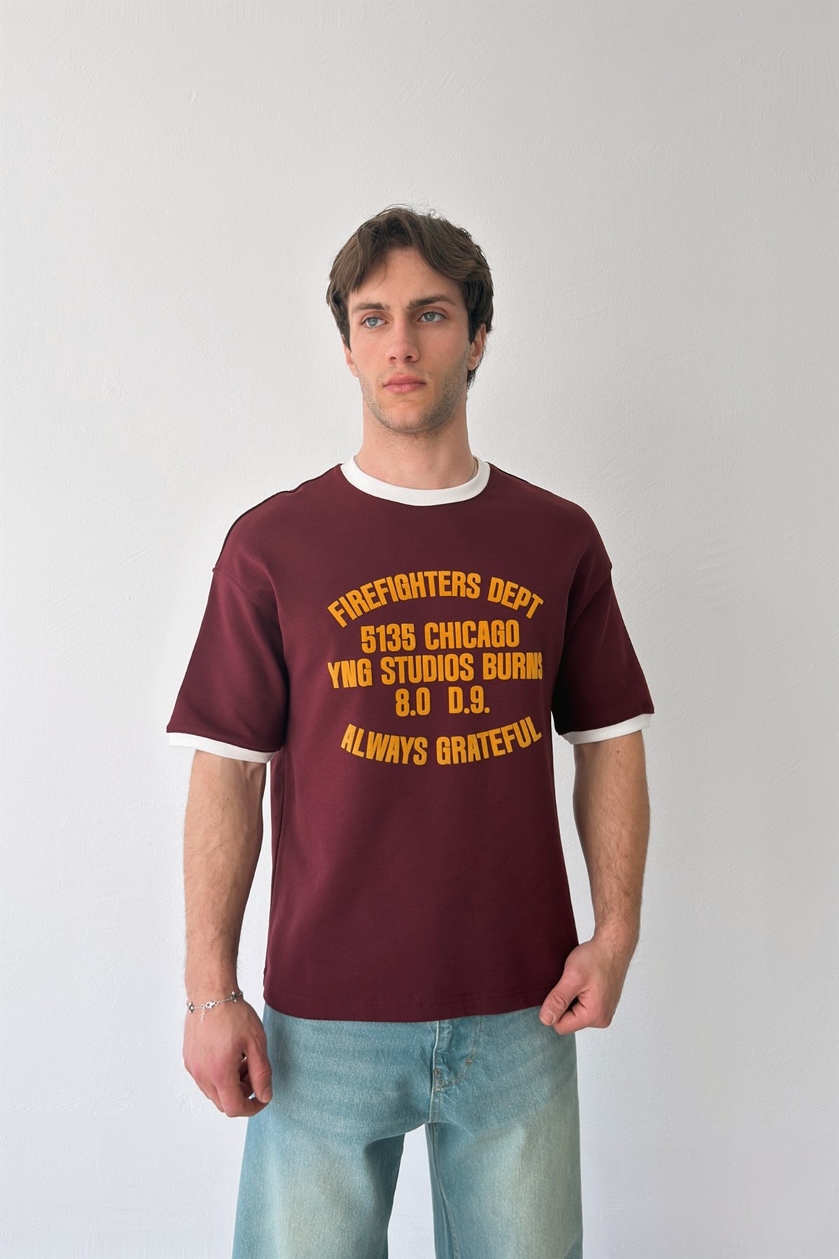 Biyeli Always Grateful Nakışlı Tişört