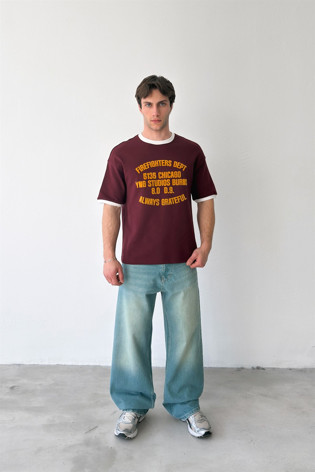 Biyeli Always Grateful Nakışlı Tişört