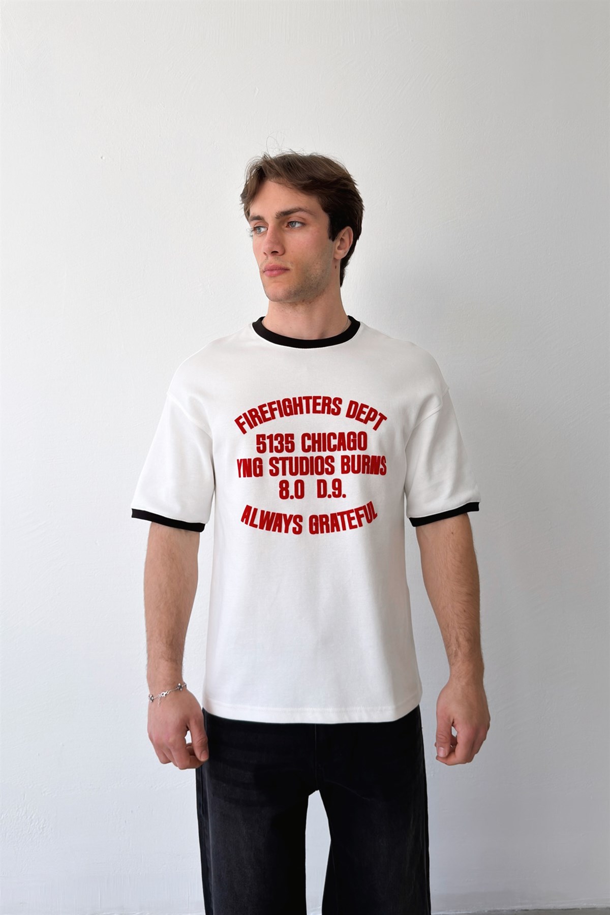 Biyeli Always Grateful Nakışlı Tişört