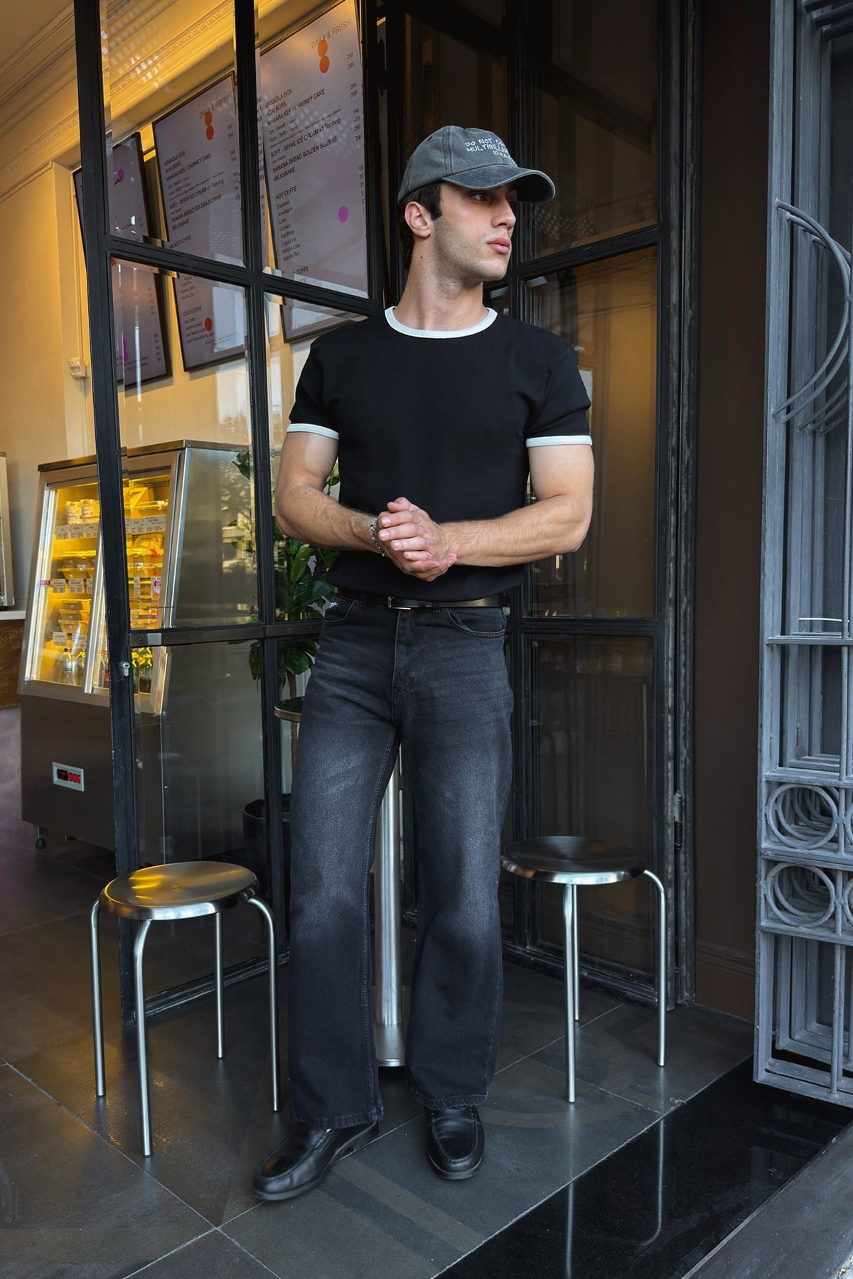 Black White Ringer Tee