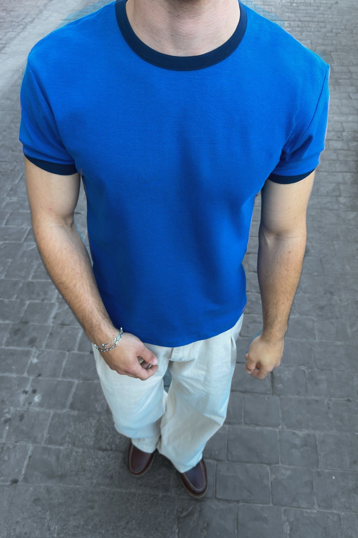 Blue Navy Blue Ringer Tee