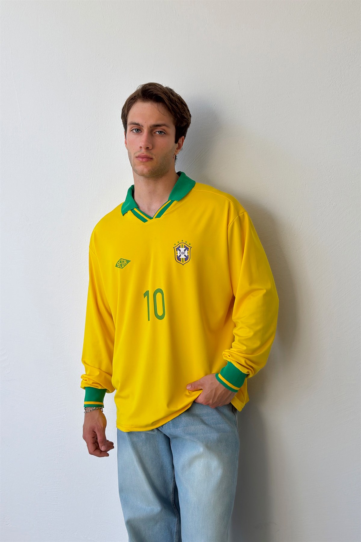Brazil Logo Premium Oversize Uzun Kol Forma