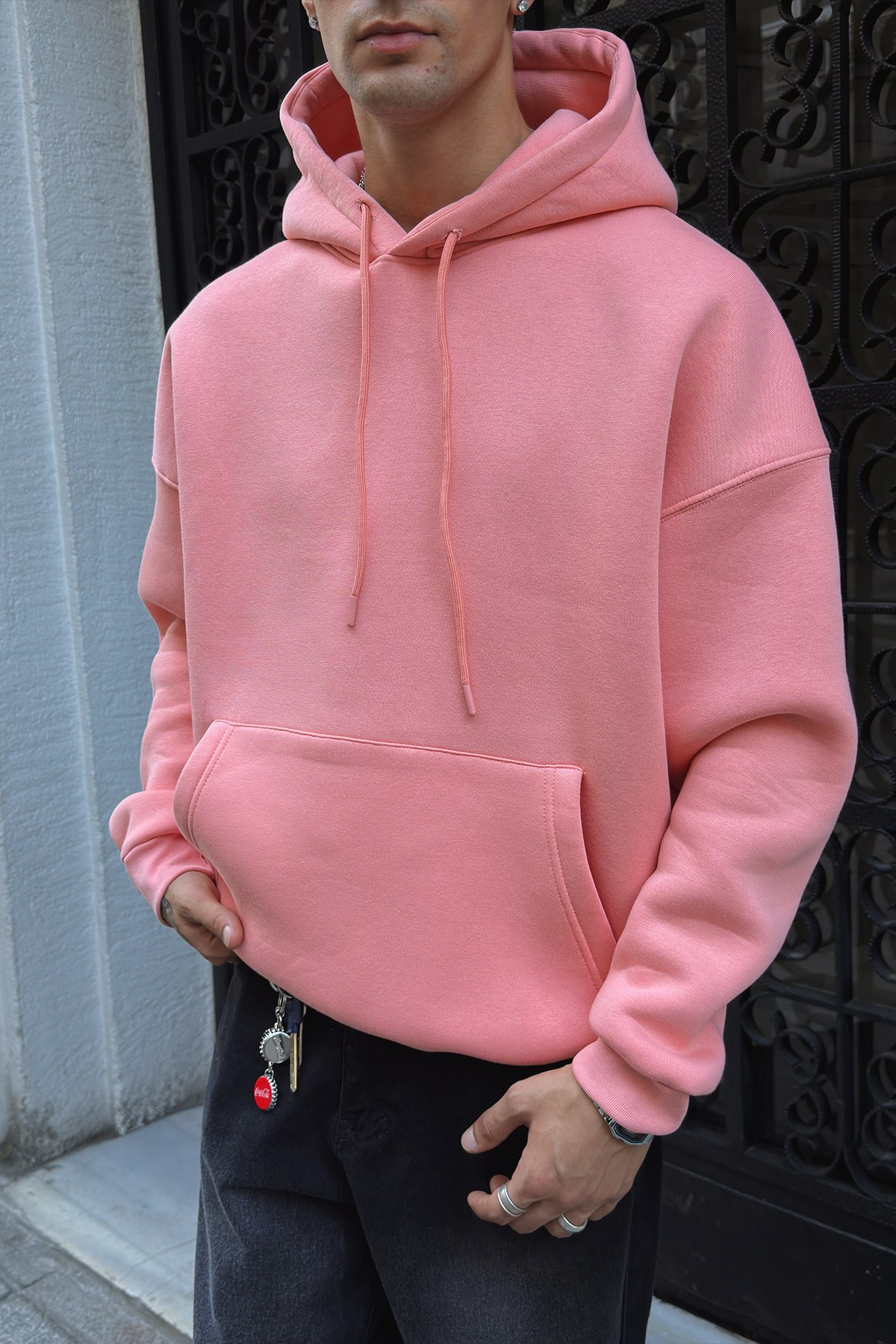 Salmon-Pink Hoodie