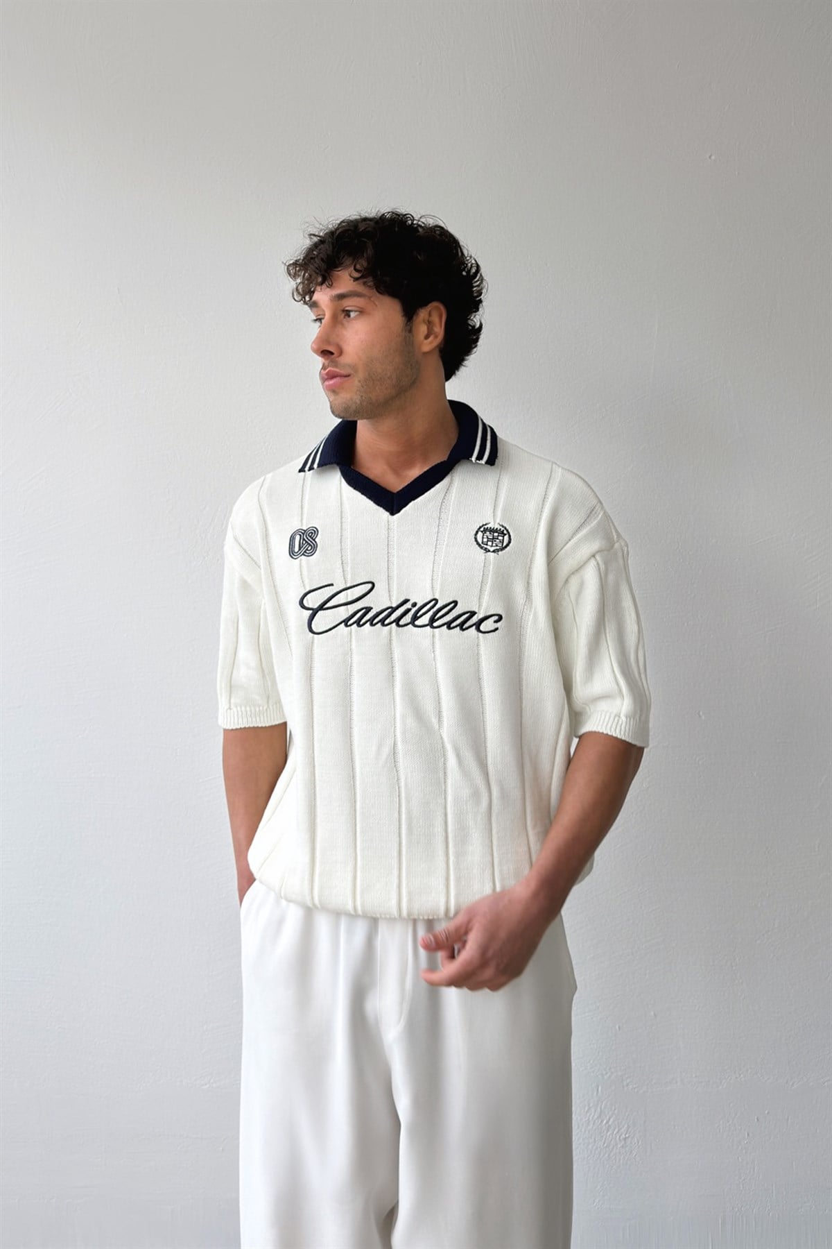 Cadillac Nakışlı  Triko Tişört