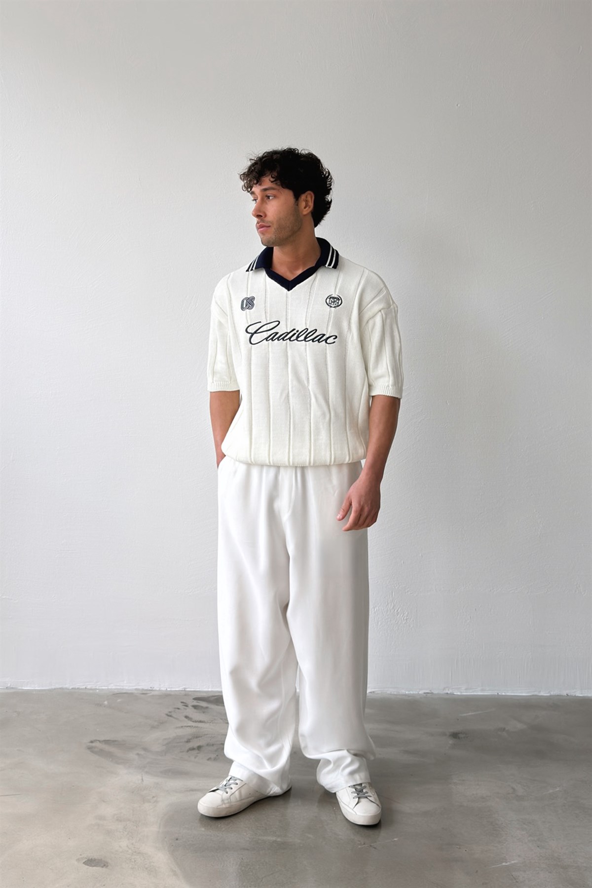 Cadillac Nakışlı  Triko Tişört