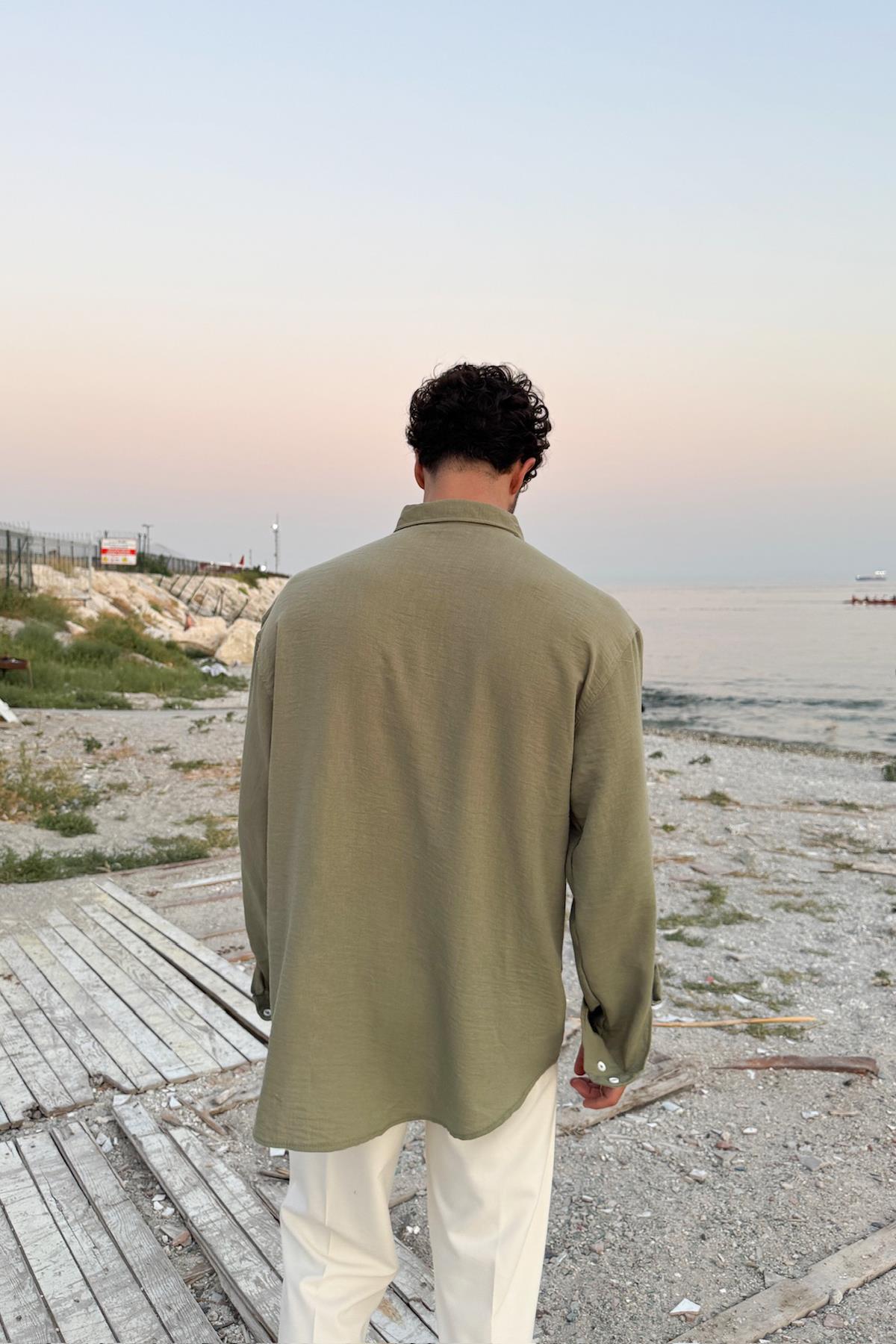Chill Cozy Relax Fit Haki Gömlek