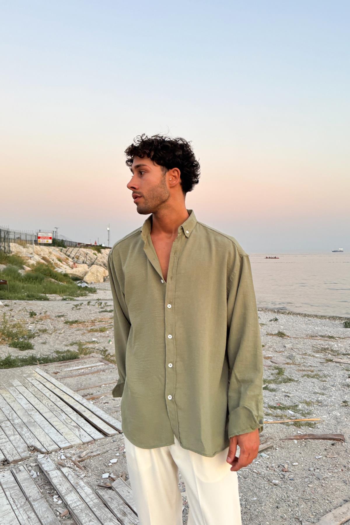 Chill Cozy Relax Fit Haki Gömlek